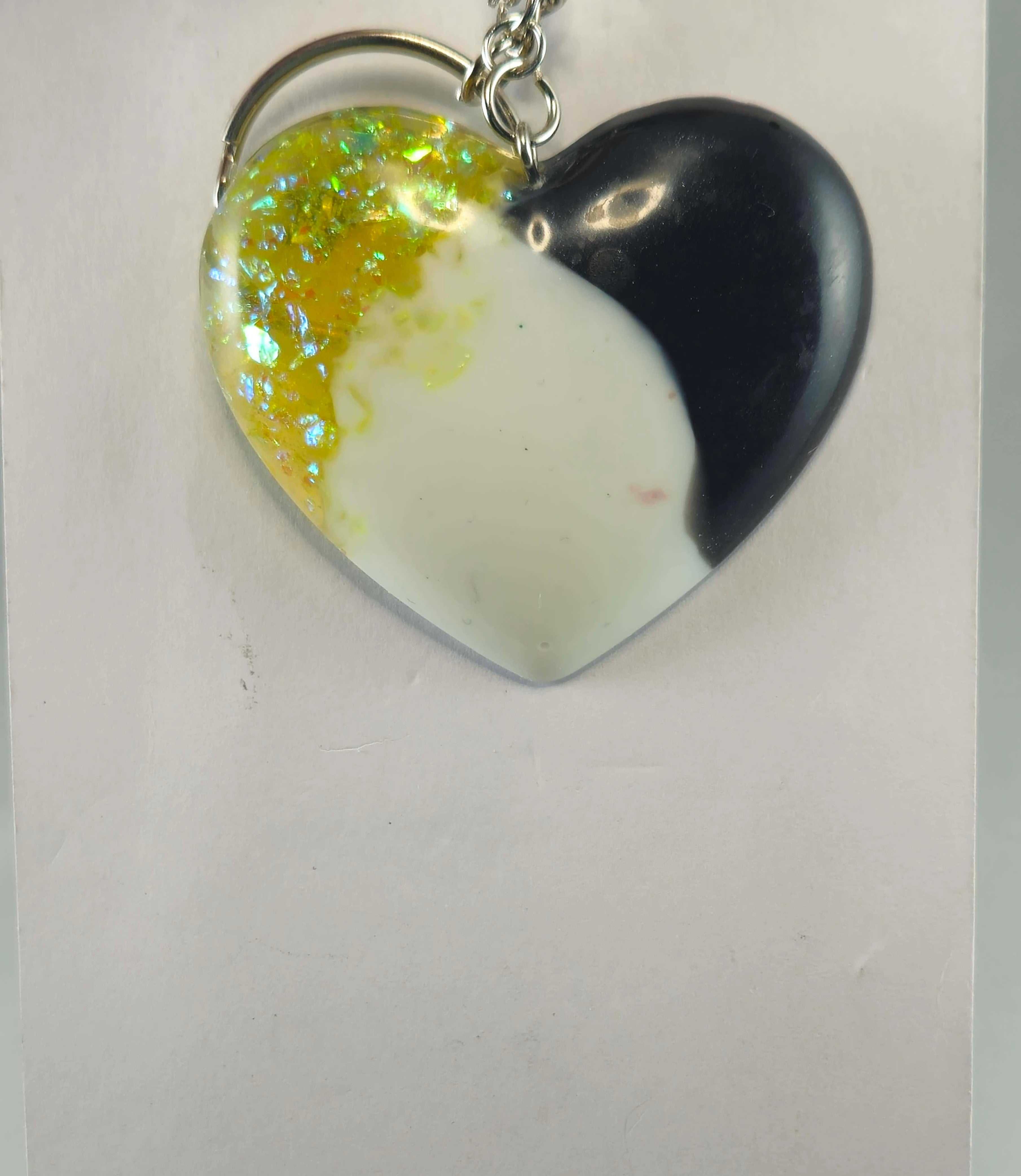 Miner's Galore Virgo zodiac keychain with iridescent glitter and black heart charm