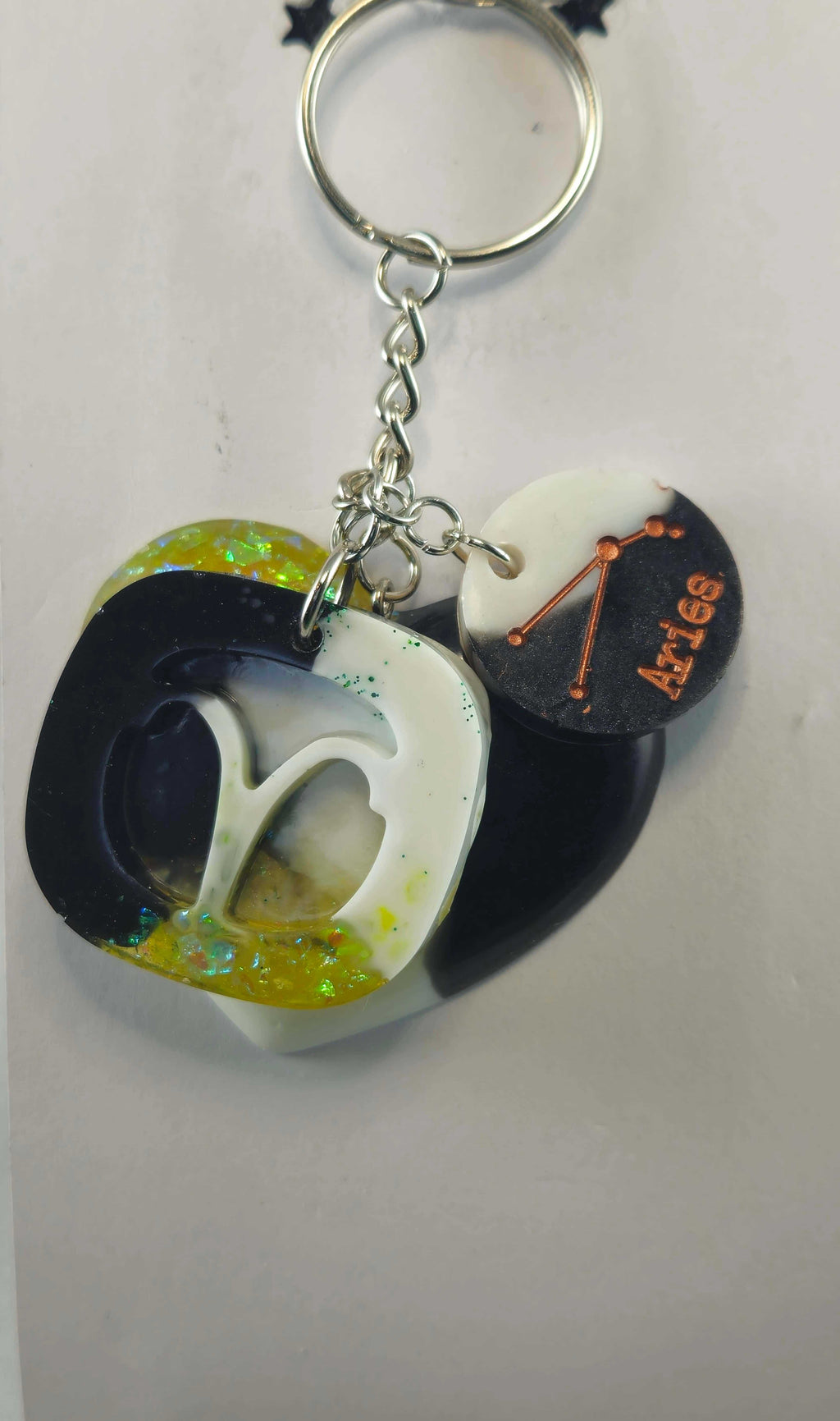 Miner's Galore Aries Zodiac Keychain with Heart and Star Charm 