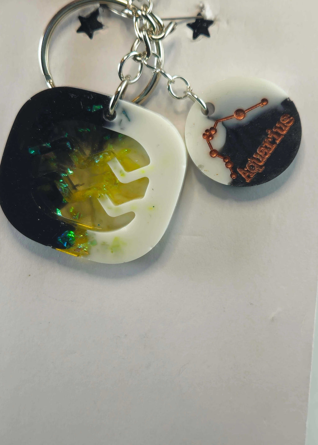 Aquarius zodiac keychain by Miner's Galore