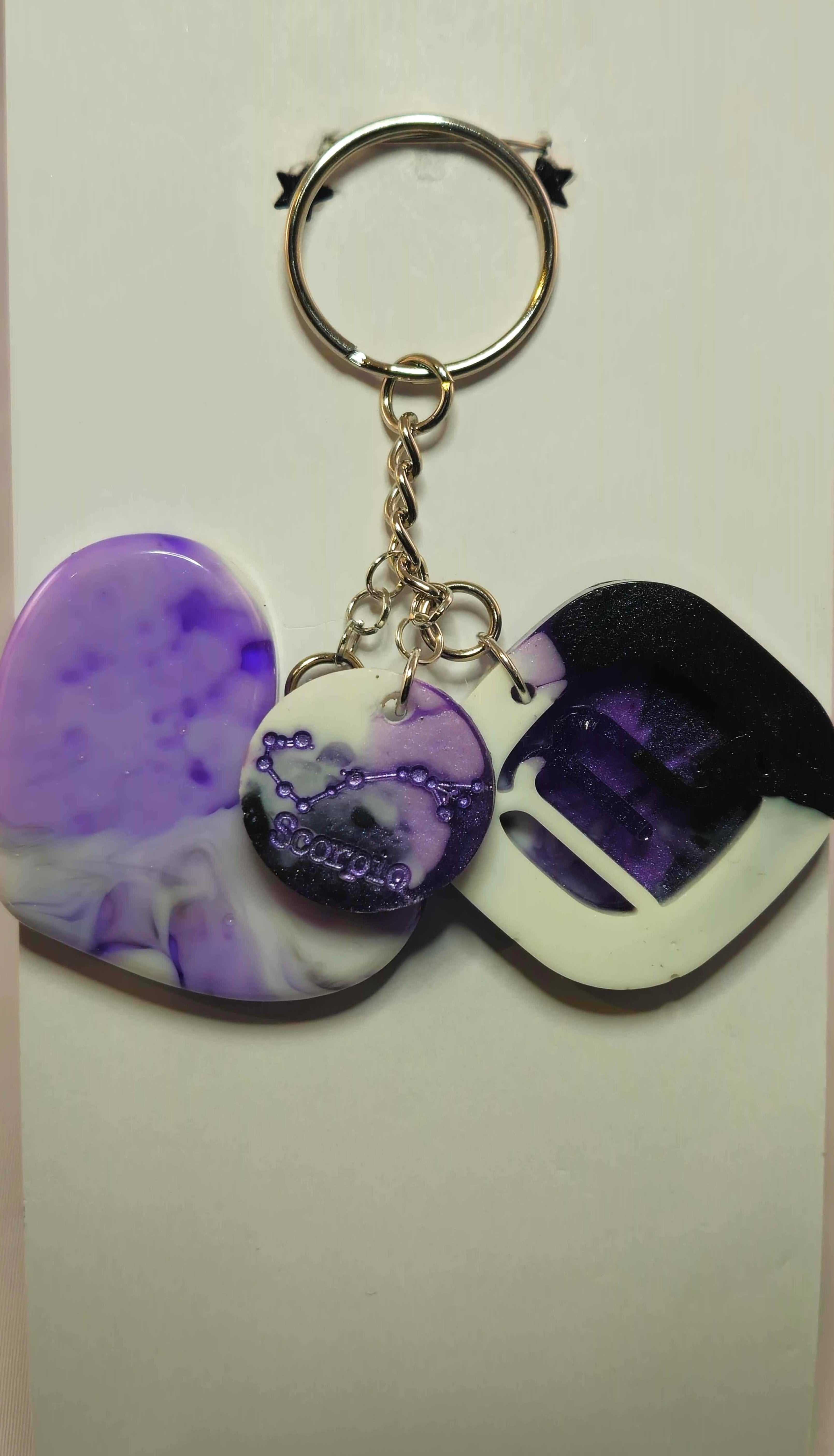 The Stormy Weather Scorpio Keychain features a unique heart-shaped Scorpio design that adds a charming and personal touch to keys, bags, backpacks, and accessories.